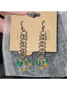Chainmail Earrings Beads #E31